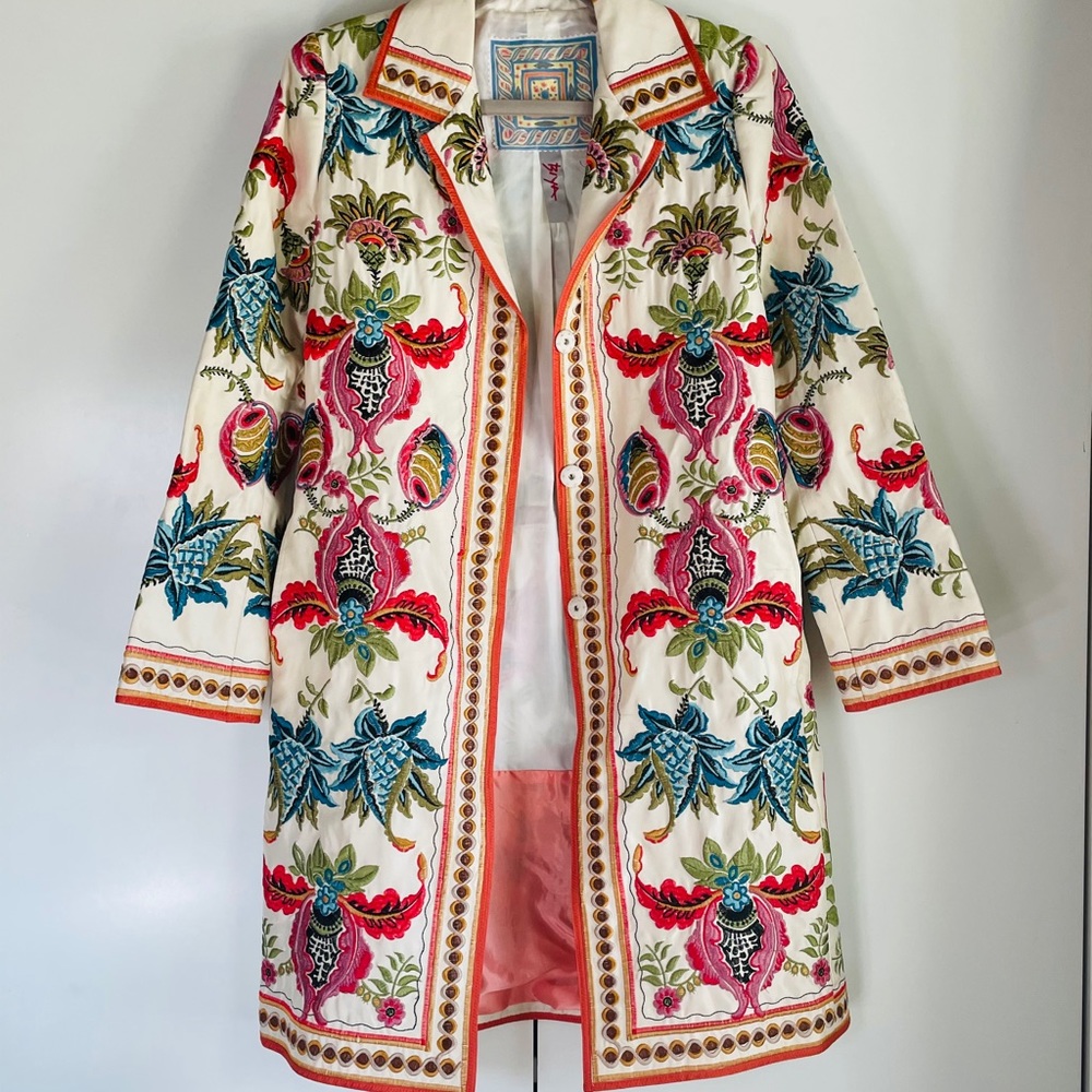 Johnny Was BIYA Silk Embroidered Jacket